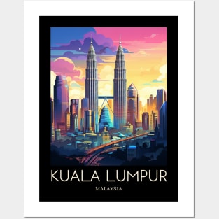 A Pop Art Travel Print of Kuala Lumpur - Malaysia Posters and Art